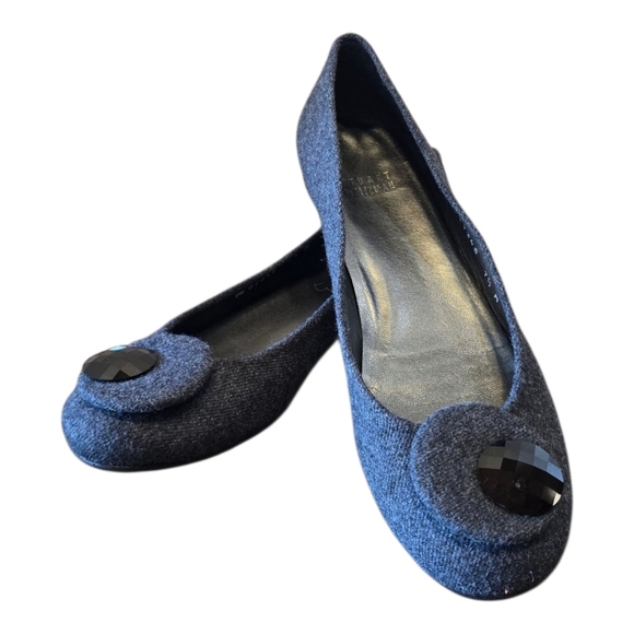 Stuart Weitzman Shoes - Stuart Weitzman Gray Wool Ballet Flats 7.5